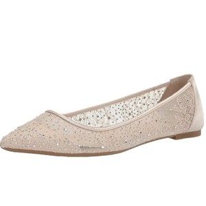 Juliana Champagne Jewel Badgley Mischka Wedding Shoe Ballet Flat Size 9
